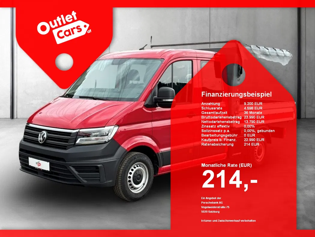 Bild eines VW Crafter 35 TDI Pritsche FWD DOKA mittellang