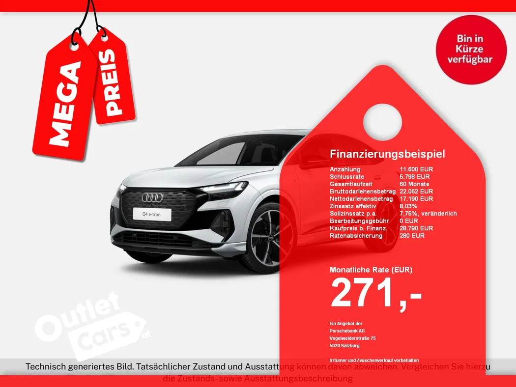 Bild eines Audi Q4 e-tron Sportback quattro 50 e-tron