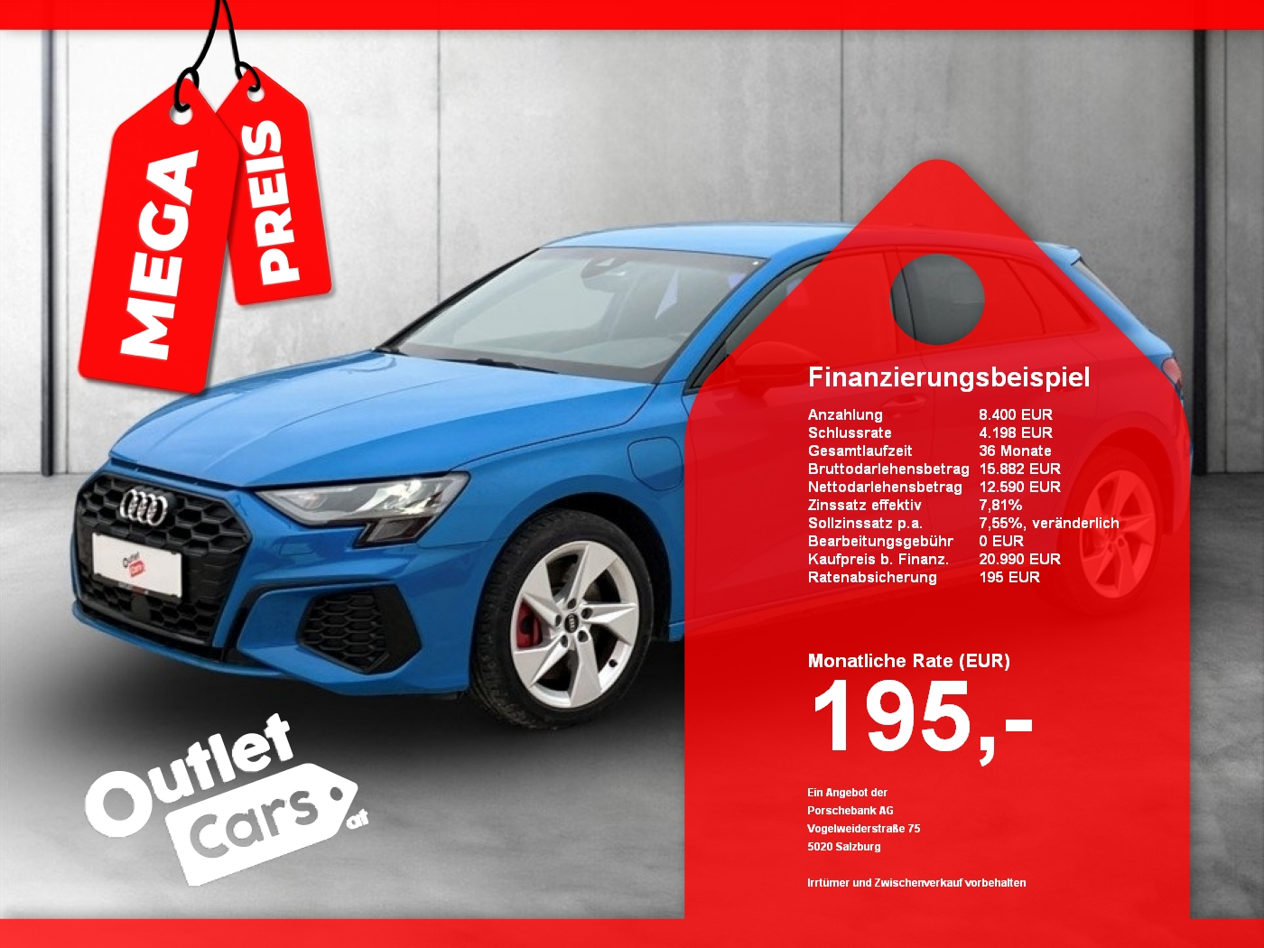 Bild eines Audi A3 SB 45 TFSI e S-Line